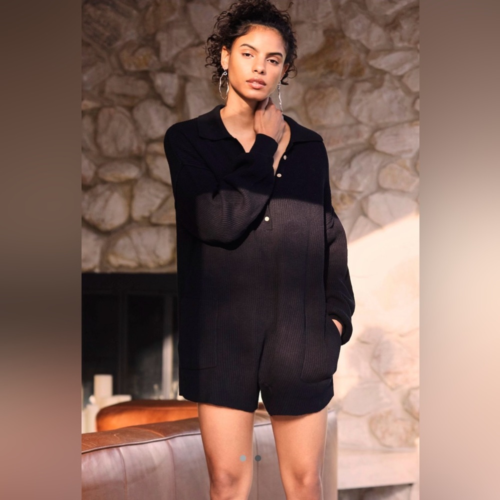 Free People Picnic Sweater Playsuit - Black - Small BNWOT